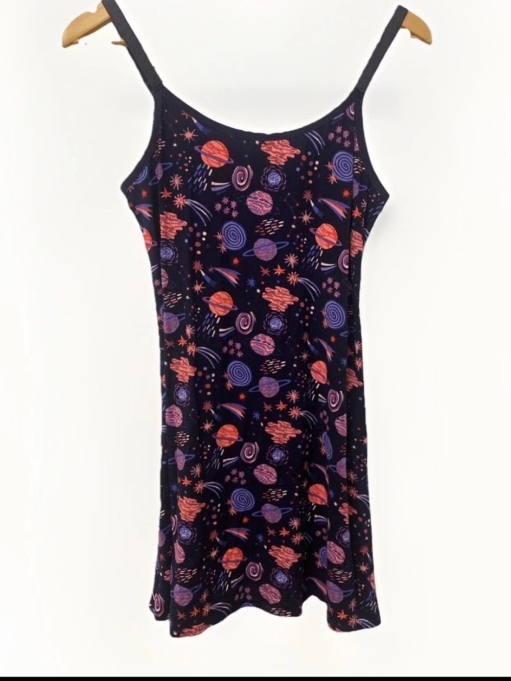 Women's Dark Blue Space-Print Modal Chemise Nightdress